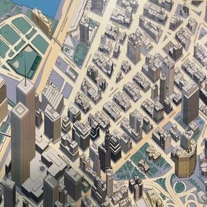 Vtg. 1994 FX Schmid 1000 pc Puzzle Downtown Manhattan Axonometric View of Man…